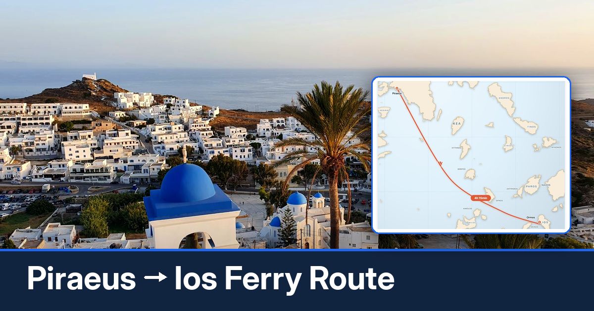 Piraeus to Ios ferry route summary