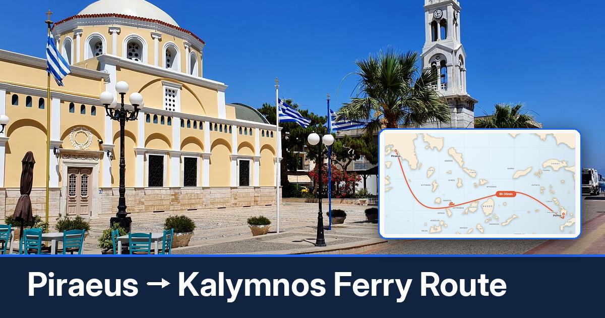 Piraeus to Kalymnos ferry route summary