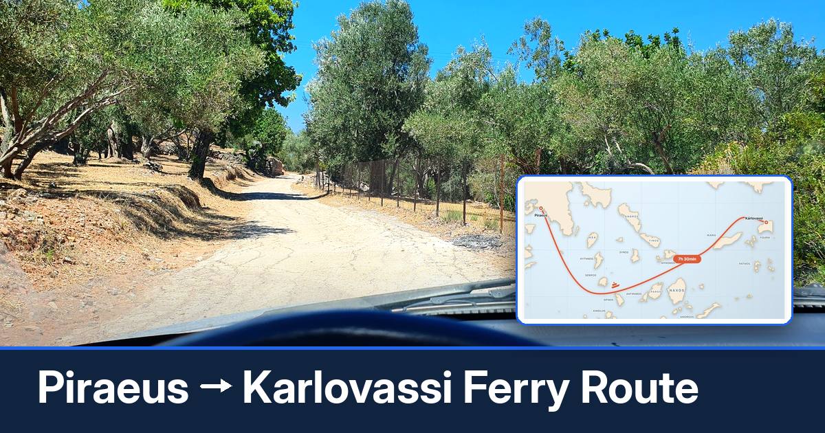 Piraeus to Karlovassi ferry route summary