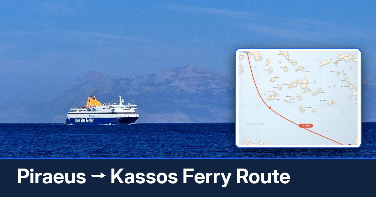 Piraeus to Kassos ferry route summary