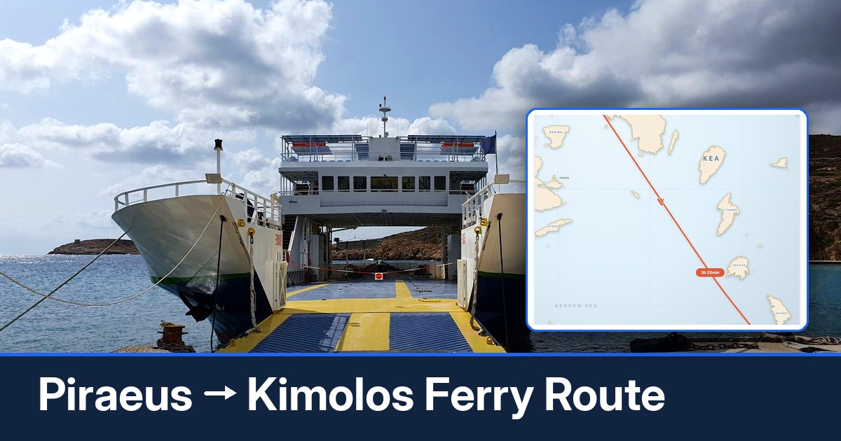 Piraeus to Kimolos ferry route summary