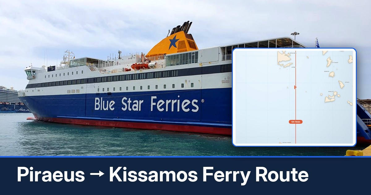 Piraeus to Kissamos ferry route summary