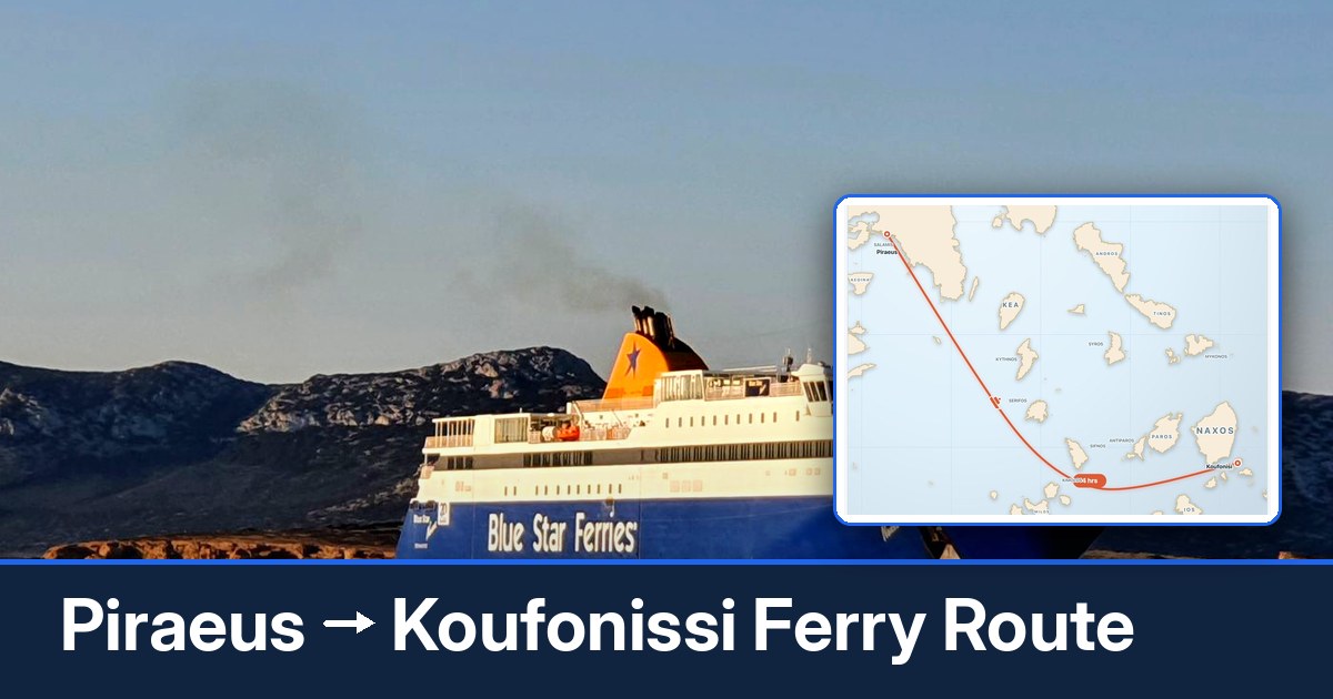 Piraeus to Koufonissi ferry route summary
