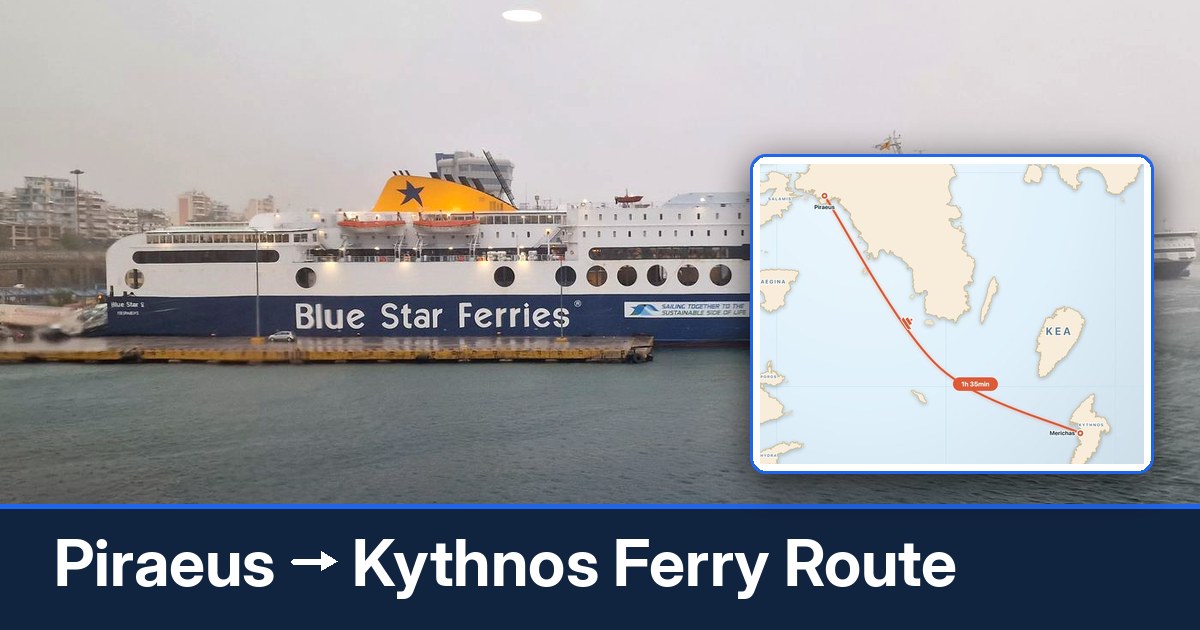 Piraeus to Kythnos ferry route summary