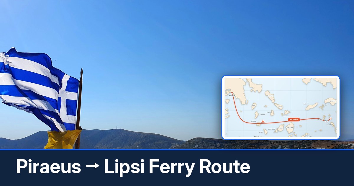 Piraeus to Lipsi ferry route summary