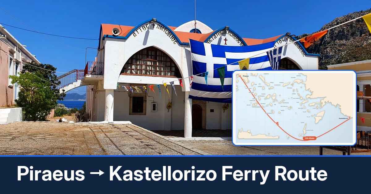 Piraeus to Kastellorizo ferry route summary