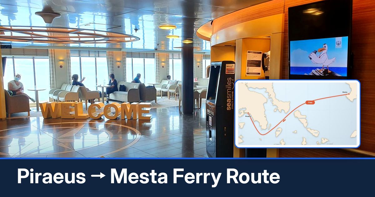 Piraeus to Mesta ferry route summary