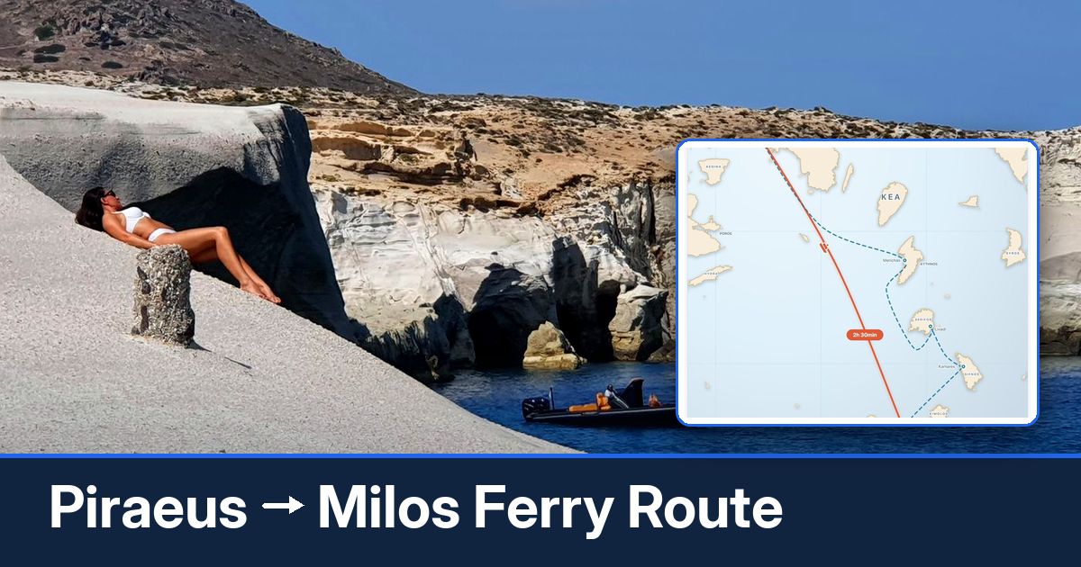 Piraeus to Milos ferry route summary
