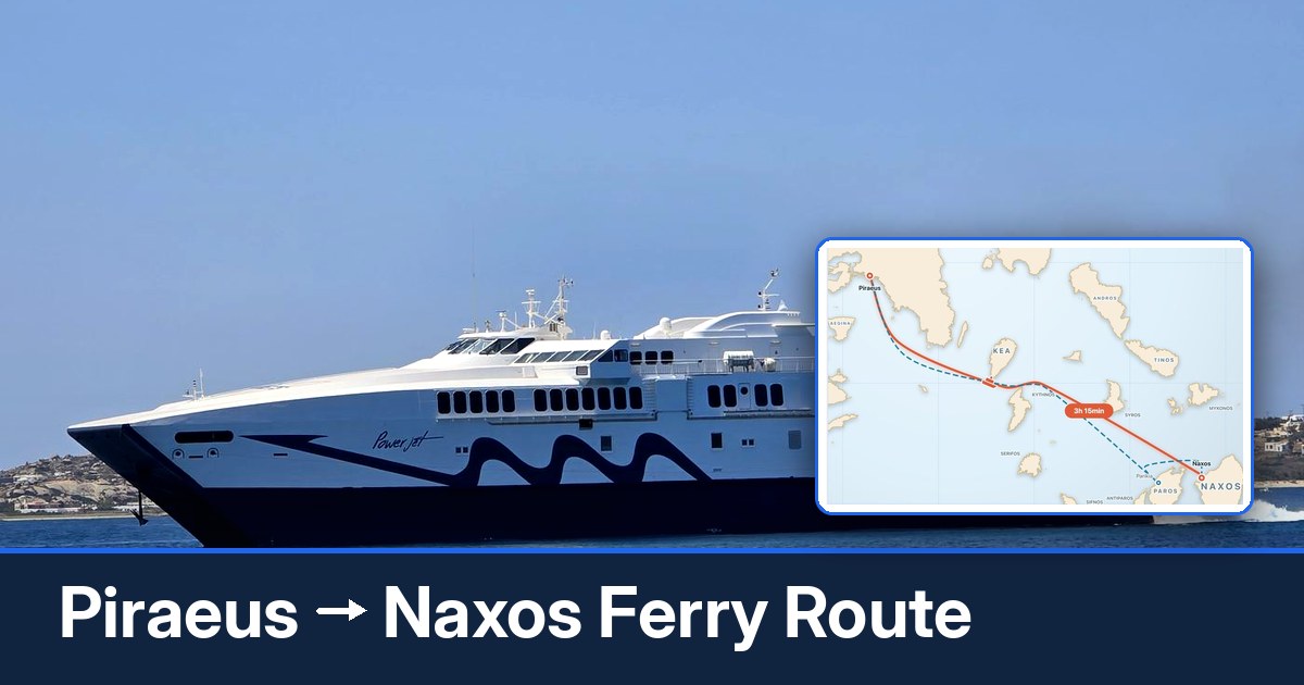 Piraeus to Naxos ferry route summary