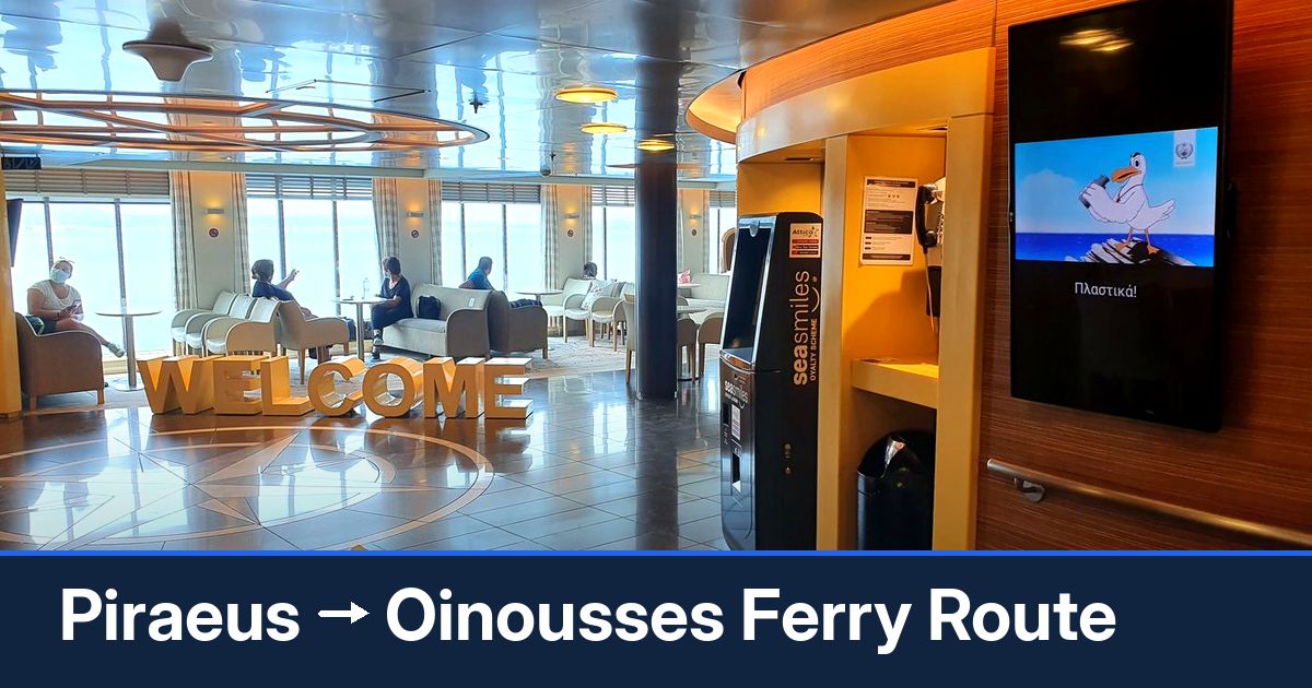 Piraeus to Oinousses ferry route summary