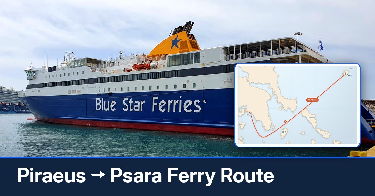Piraeus to Psara ferry route summary