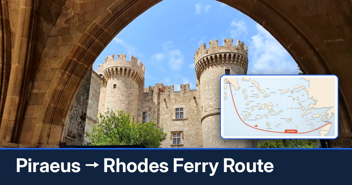 Piraeus to Rhodes ferry route summary