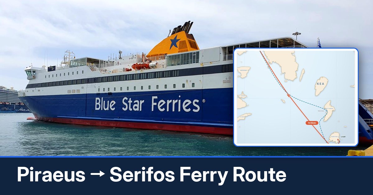 Piraeus to Serifos ferry route summary
