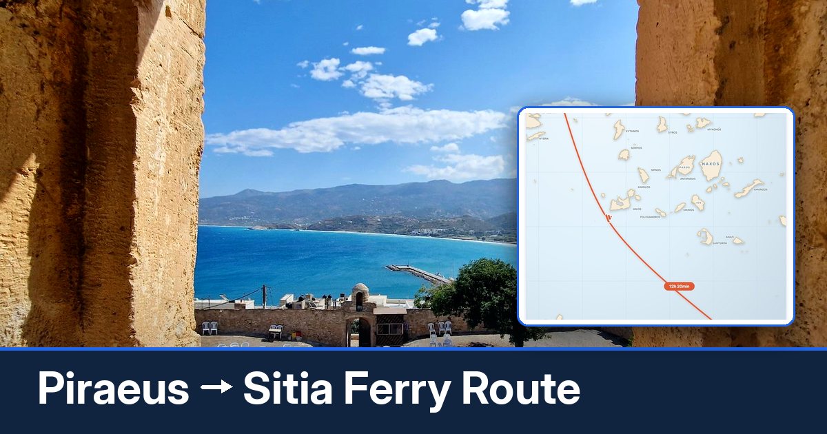 Piraeus to Sitia ferry route summary