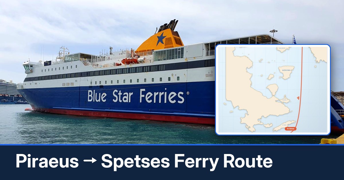 Piraeus to Spetses ferry route summary