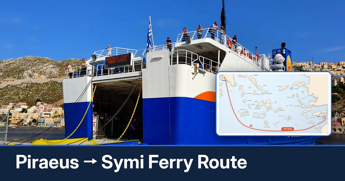 Piraeus to Symi ferry route summary