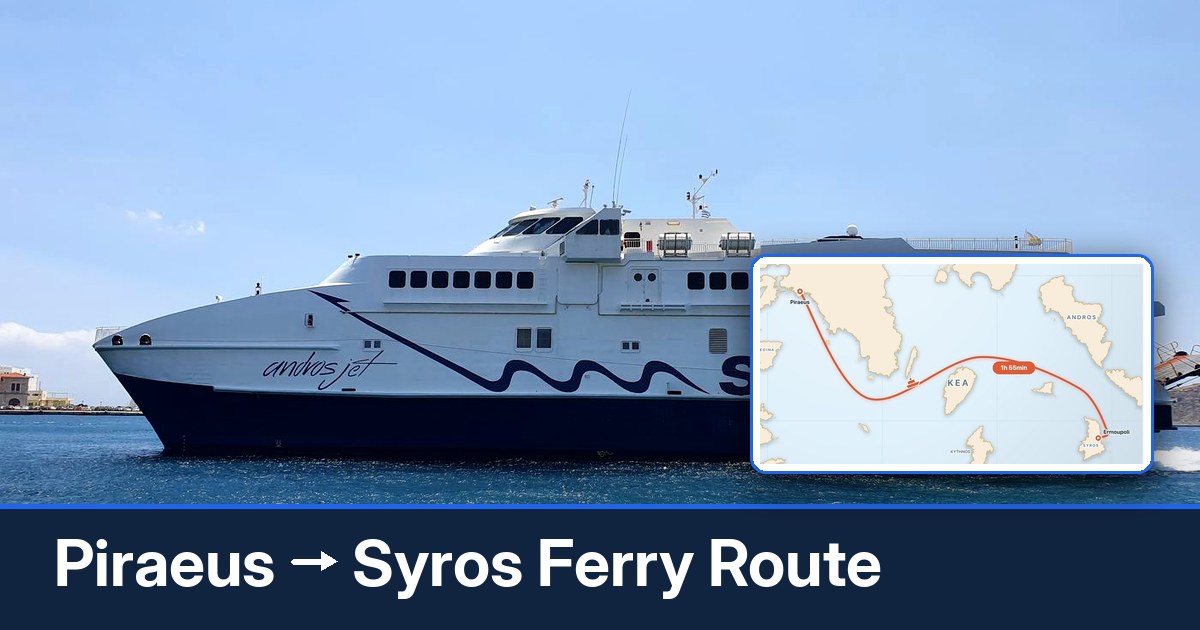 Piraeus to Syros ferry route summary