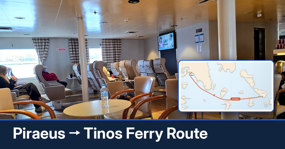 Piraeus to Tinos ferry route summary