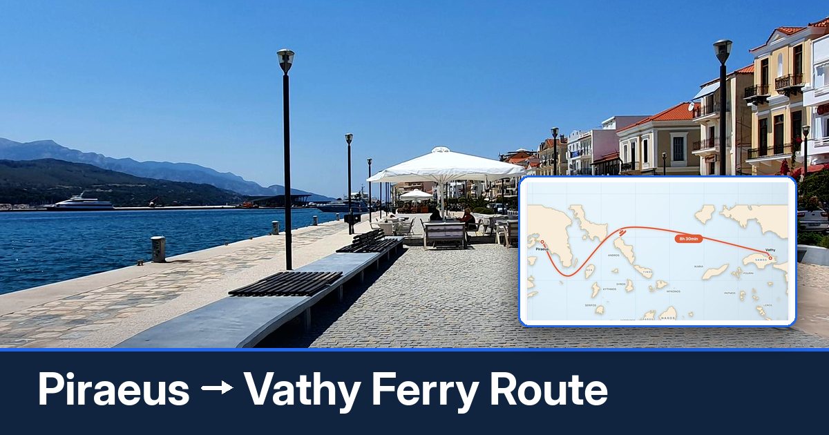 Piraeus to Vathy ferry route summary