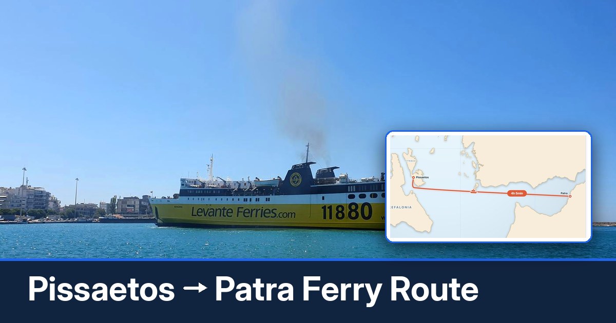 Pissaetos to Patra ferry route summary