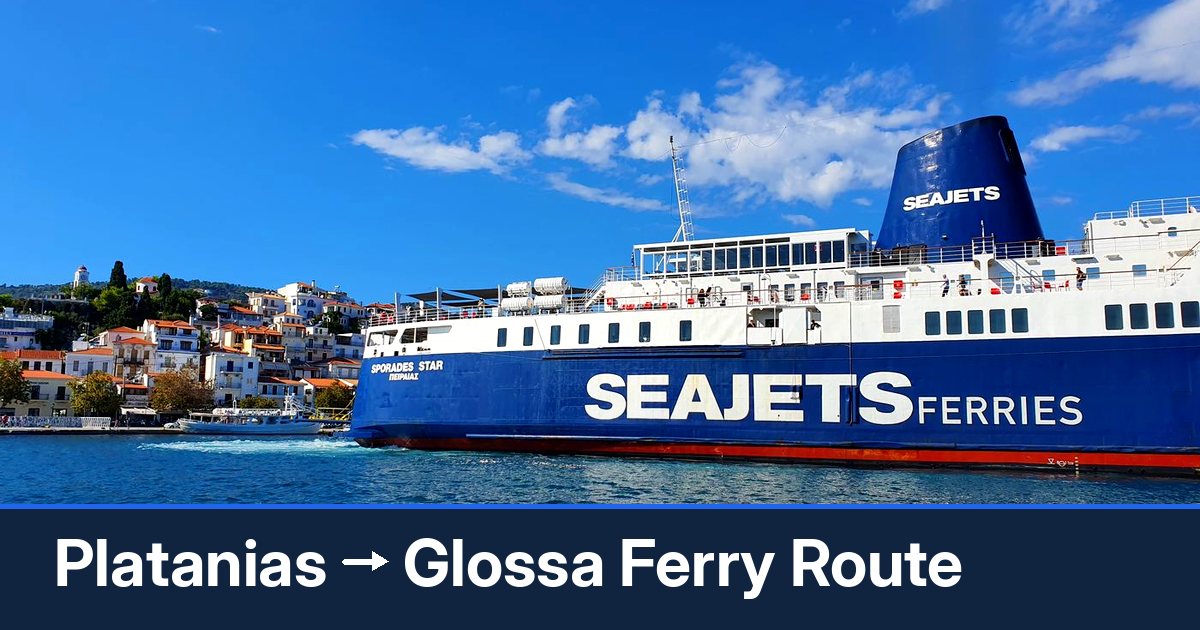 Platanias to Glossa ferry route summary