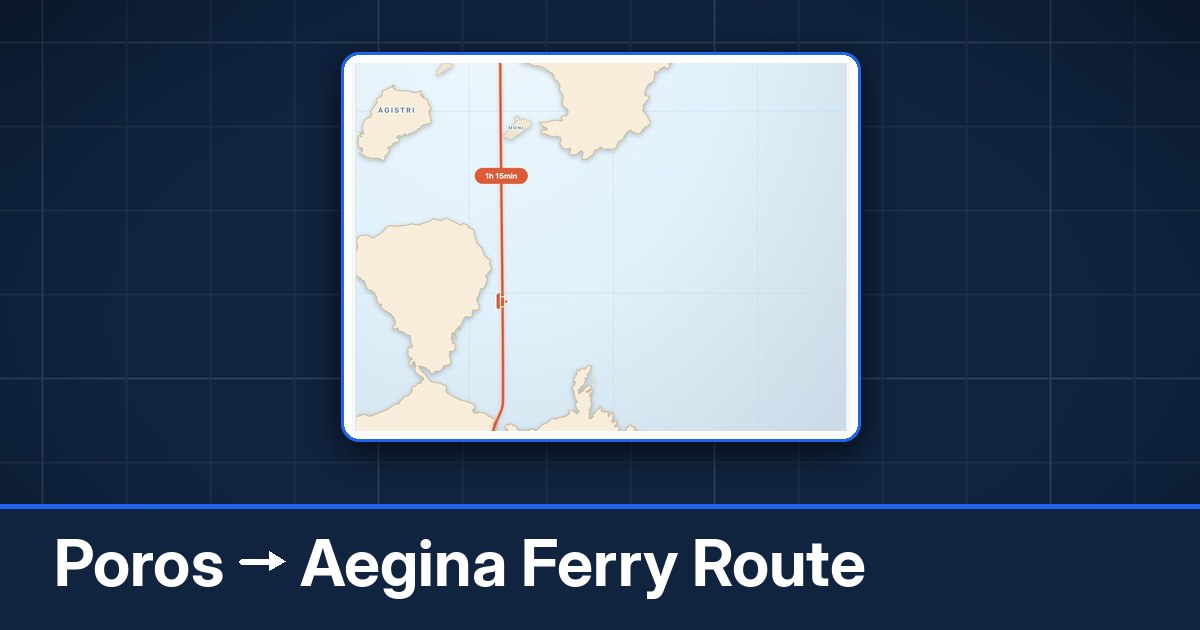 Poros to Aegina ferry route summary