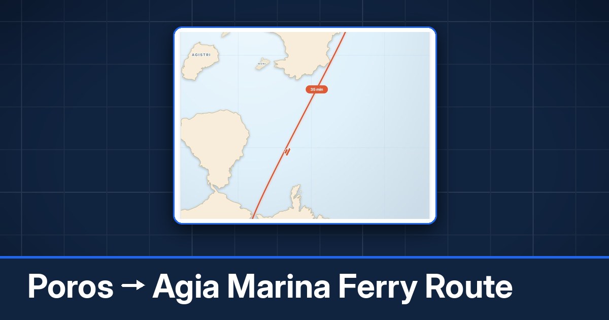 Poros to Agia Marina ferry route summary