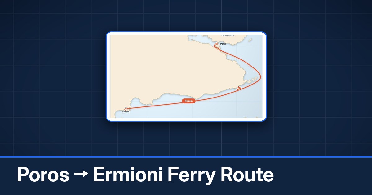 Poros to Ermioni ferry route summary