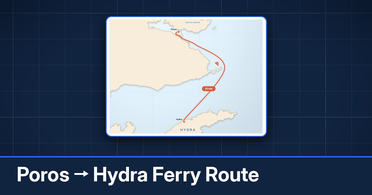 Poros to Hydra ferry route summary