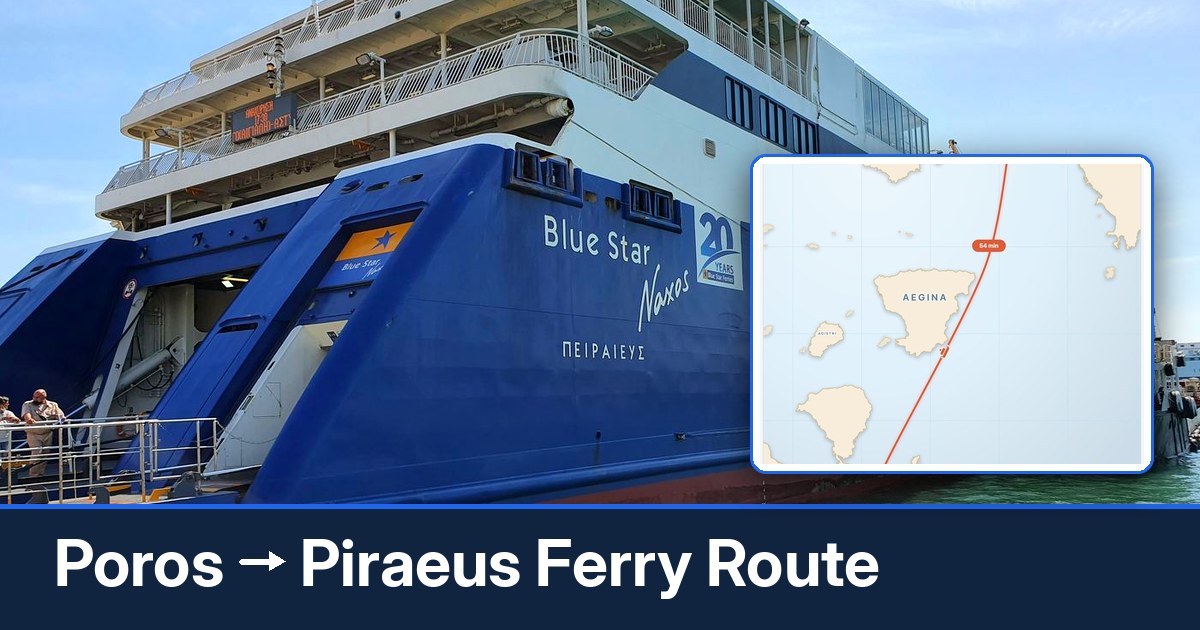 Poros to Piraeus ferry route summary