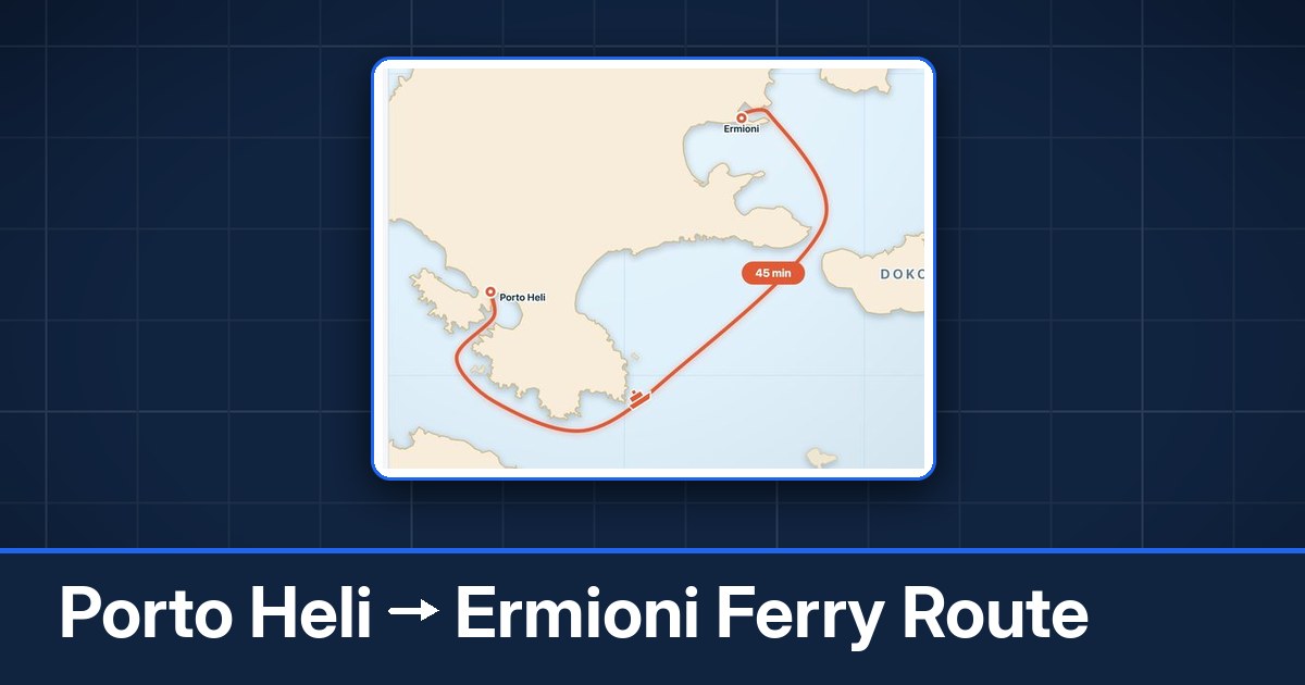 Porto Heli to Ermioni ferry route summary