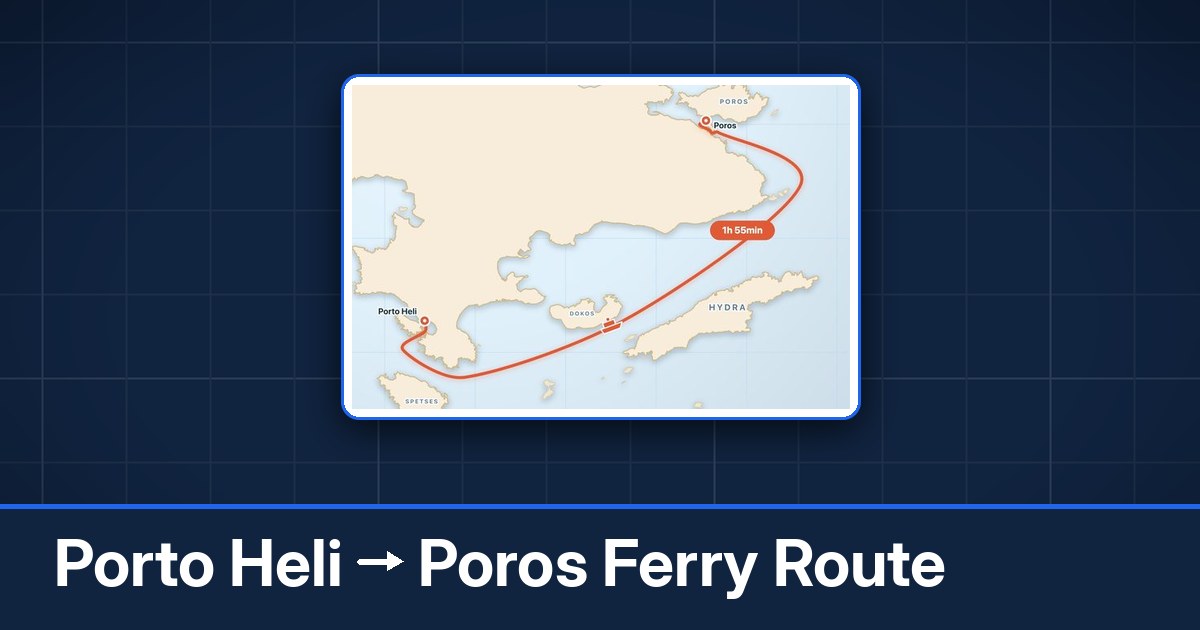 Porto Heli to Poros ferry route summary