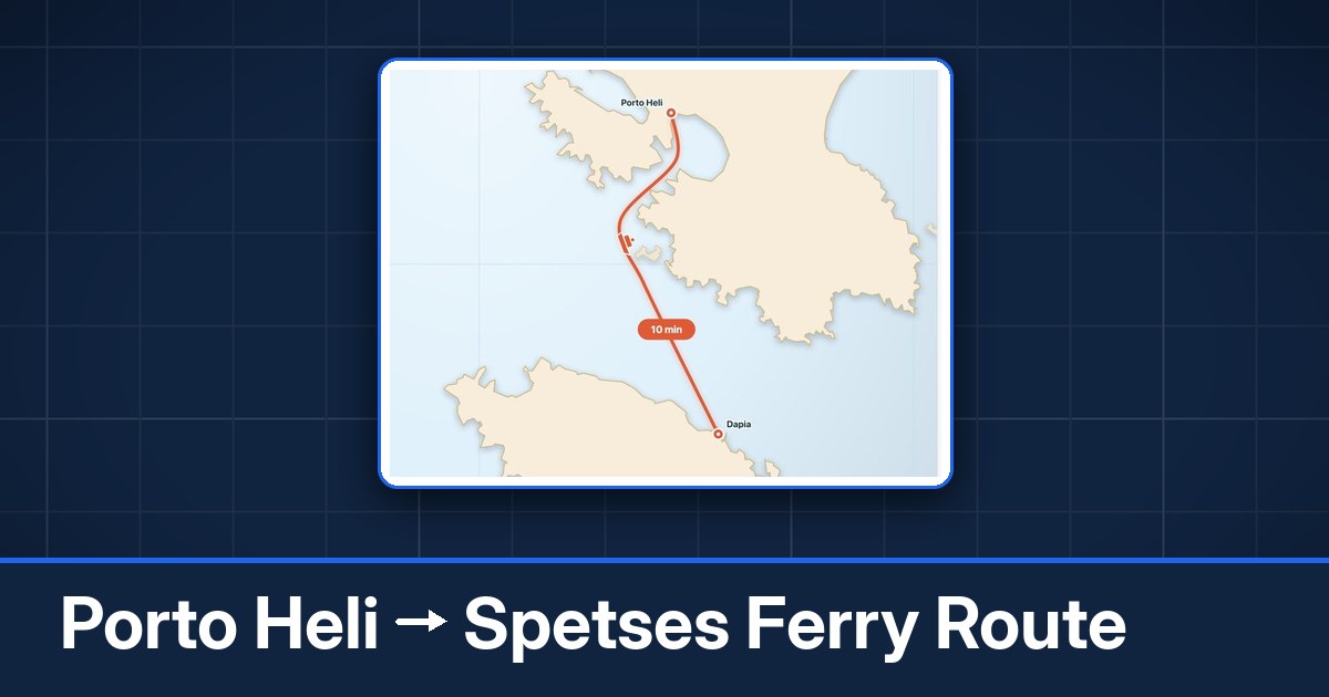 Porto Heli to Spetses ferry route summary