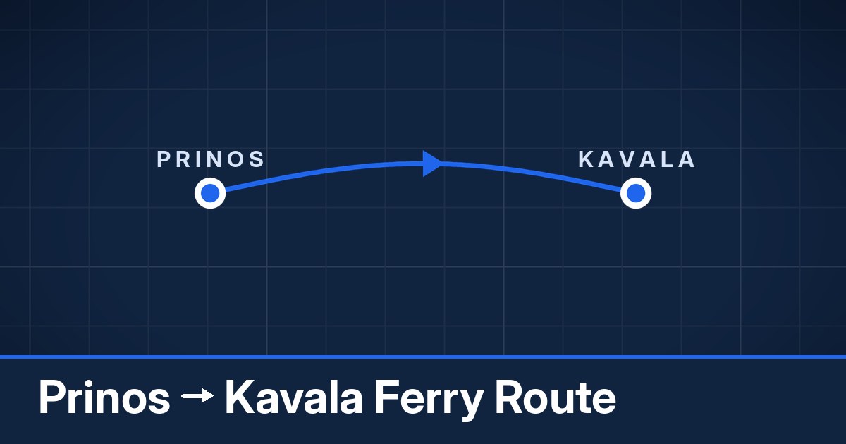 Prinos to Kavala ferry route summary