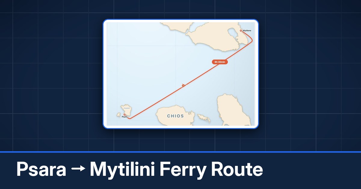 Psara to Mytilini ferry route summary