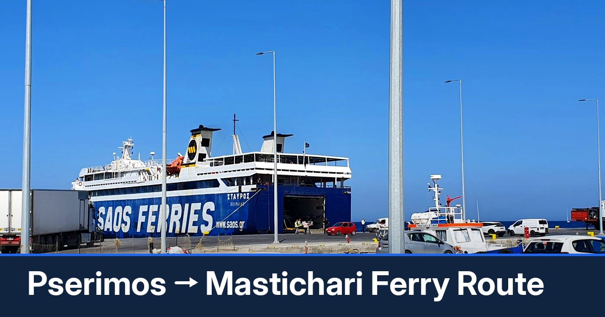 Pserimos to Mastichari ferry route summary