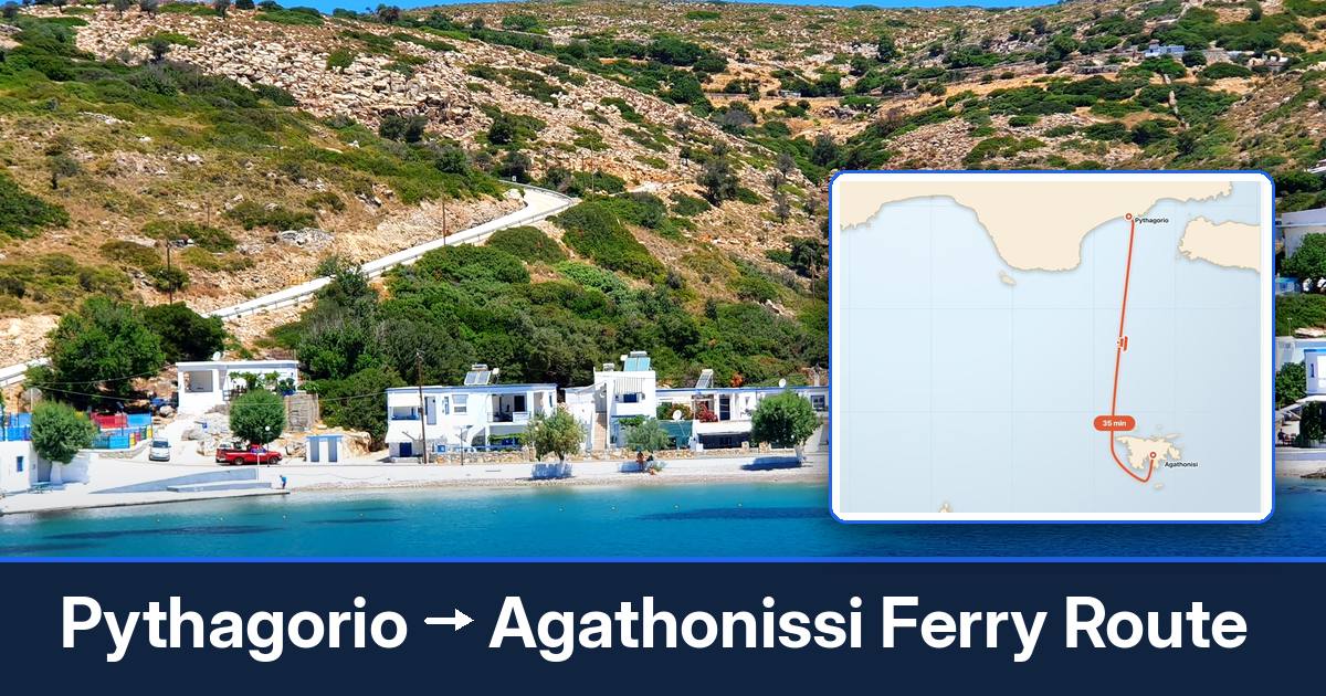 Pythagorio to Agathonissi ferry route summary