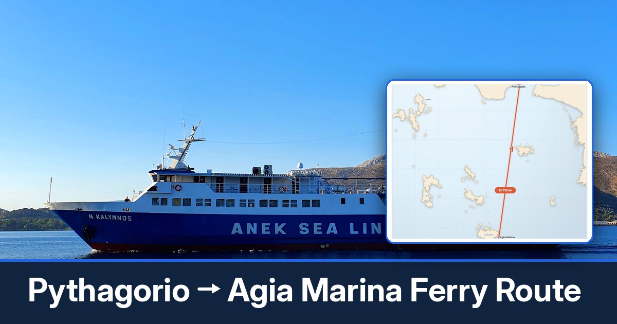Pythagorio to Agia Marina ferry route summary