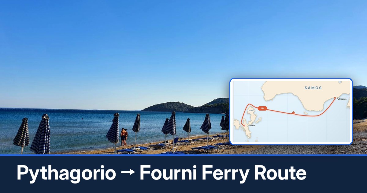 Pythagorio to Fourni ferry route summary