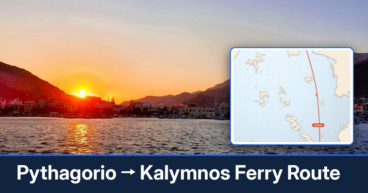 Pythagorio to Kalymnos ferry route summary