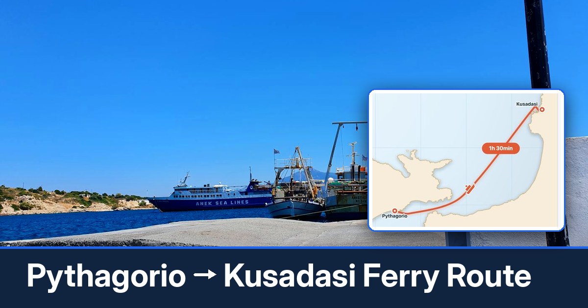 Pythagorio to Kusadasi ferry route summary