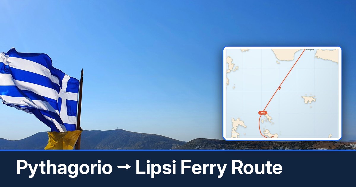 Pythagorio to Lipsi ferry route summary