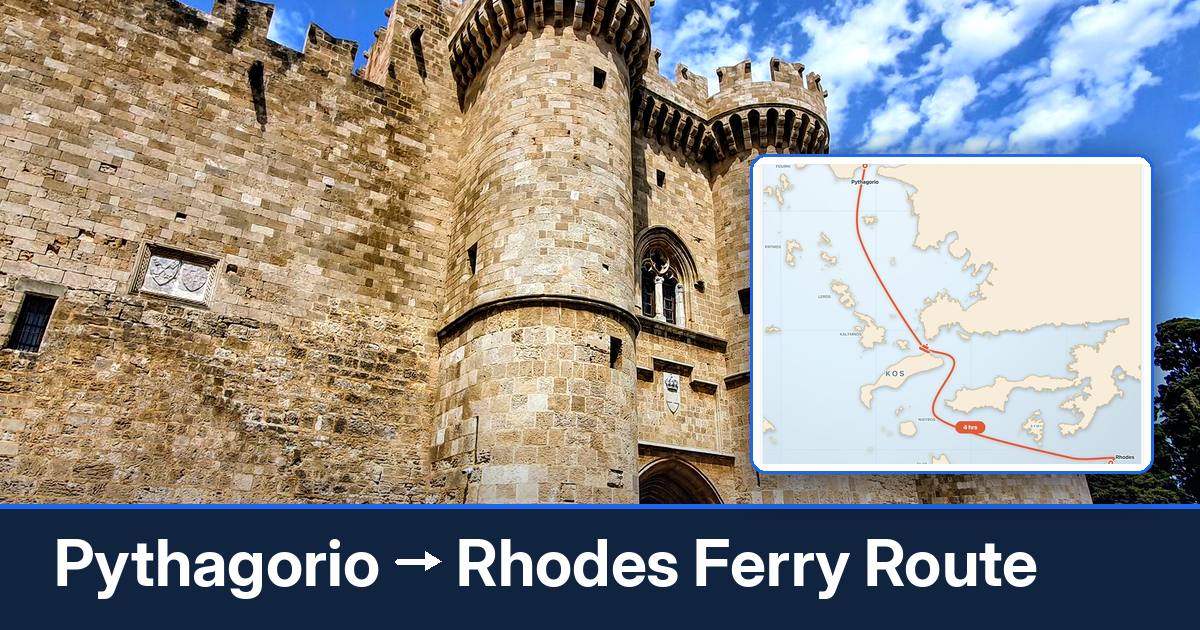 Pythagorio to Rhodes ferry route summary