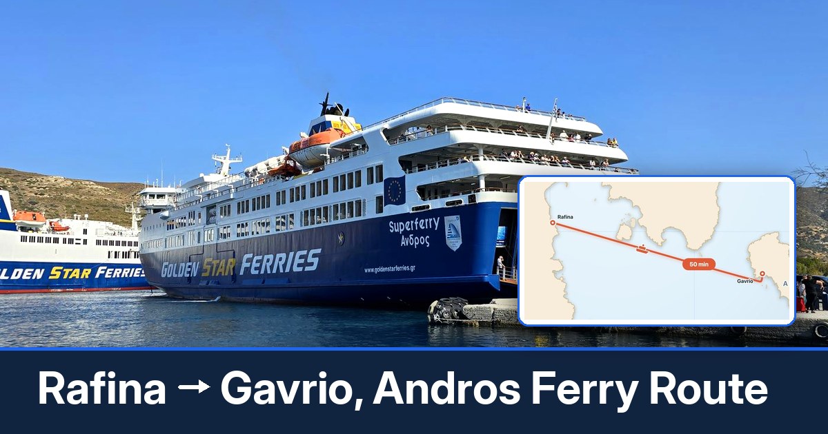 Rafina to Gavrio, Andros ferry route summary