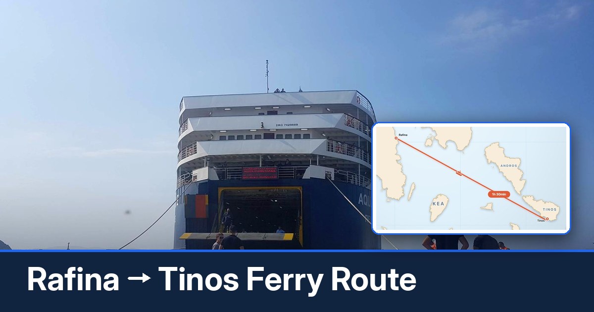 Rafina to Tinos ferry route summary