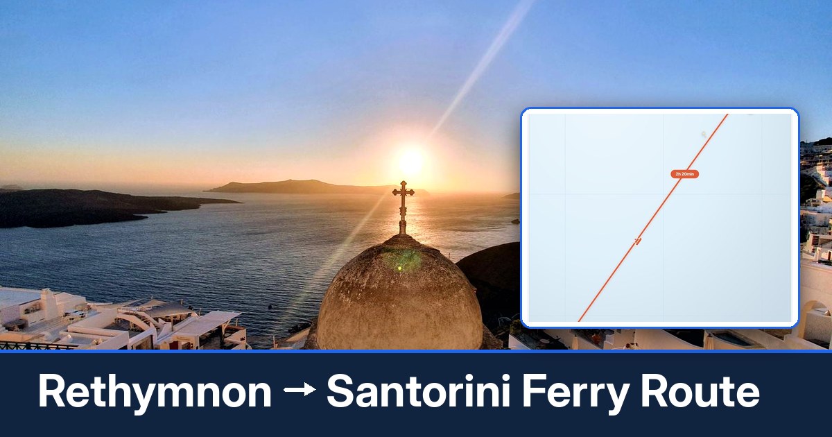 Rethymnon to Santorini ferry route summary