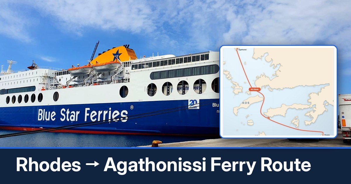 Rhodes to Agathonissi ferry route summary