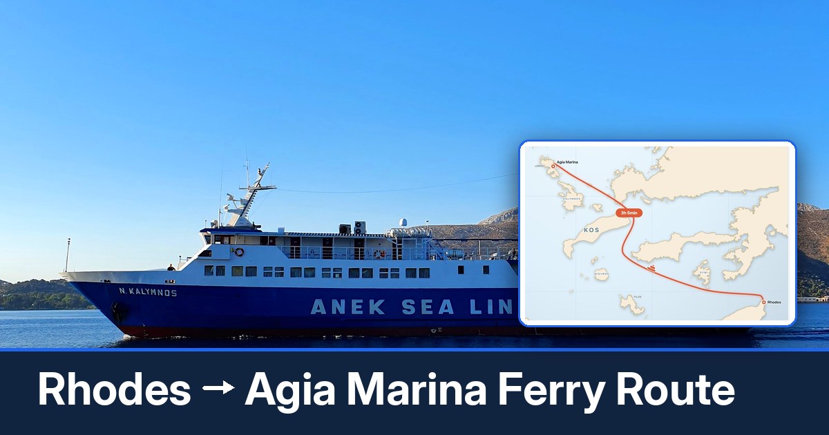 Rhodes to Agia Marina ferry route summary