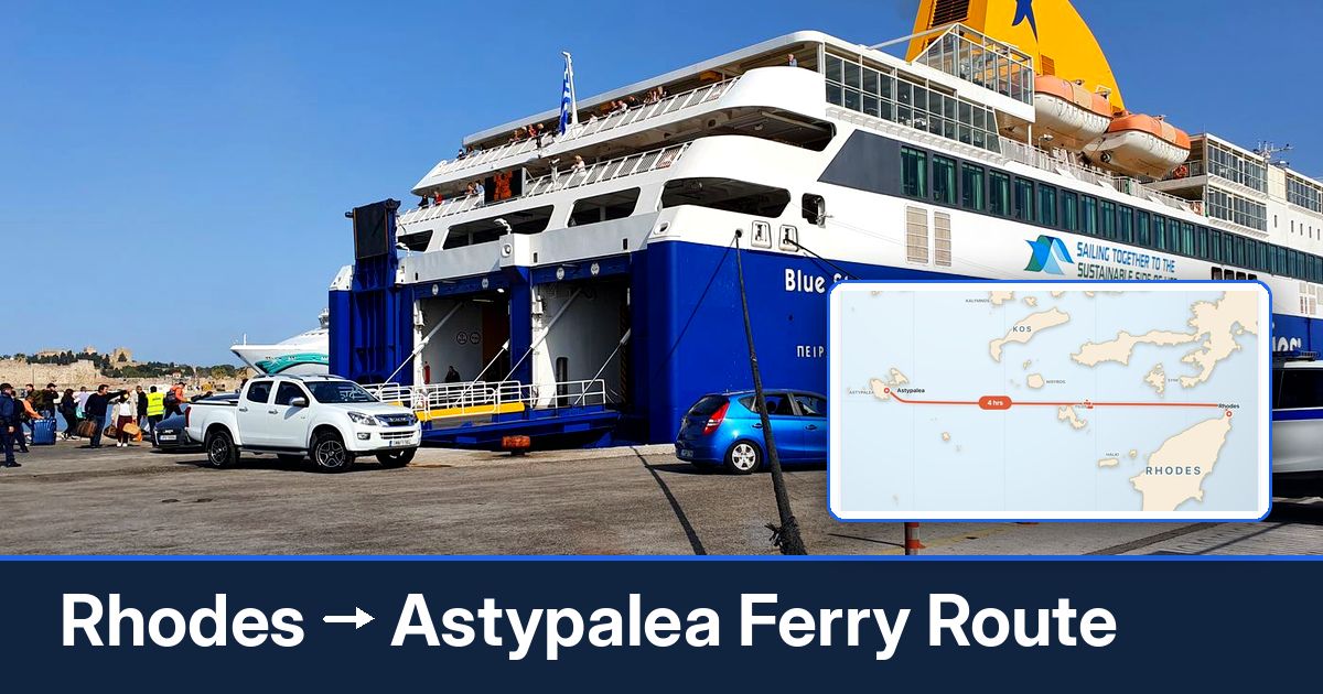 Rhodes to Astypalea ferry route summary