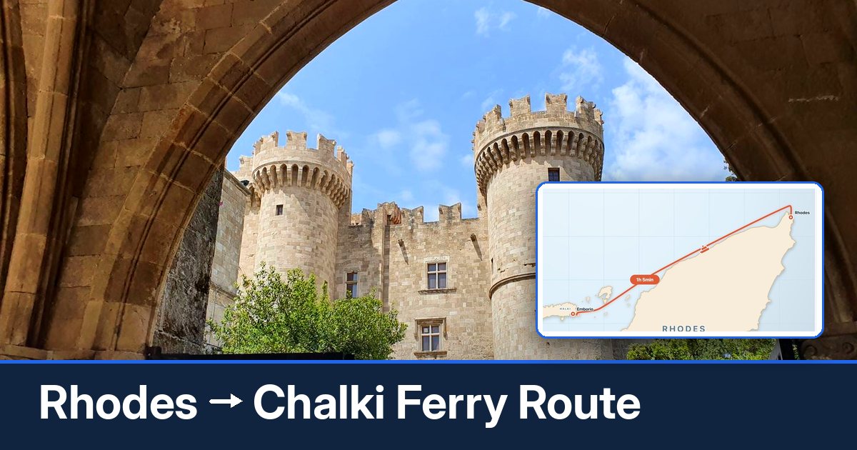 Rhodes to Chalki ferry route summary